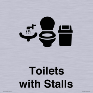 Toilets: Stalls and Wash Basin with Sanitary Bin